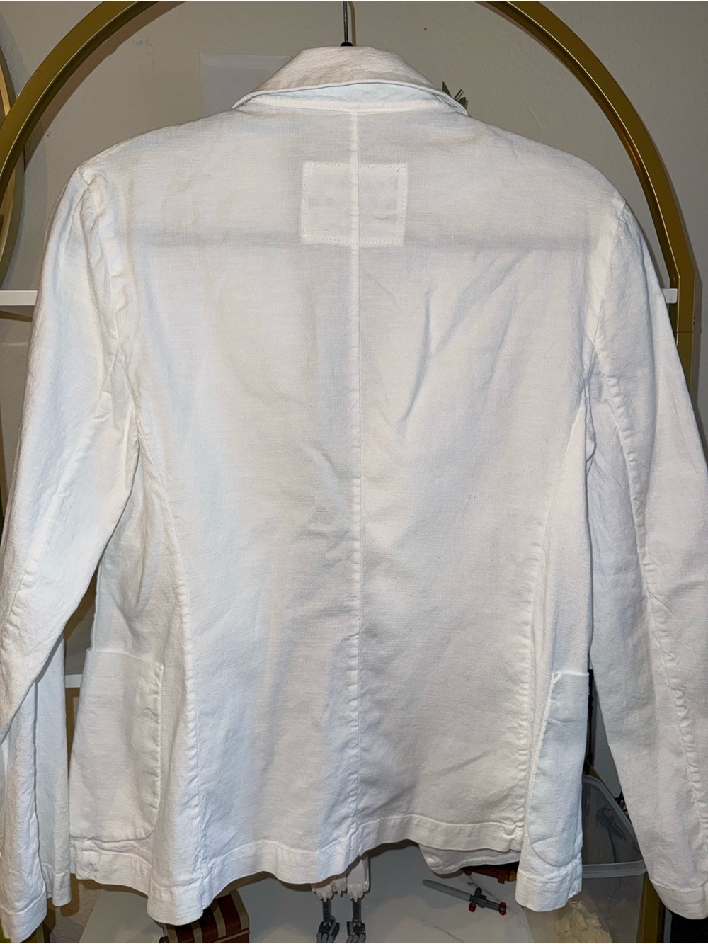 Frank & Eileen Dublin White Linen Open-Front Blazer - Picture 3 of 5